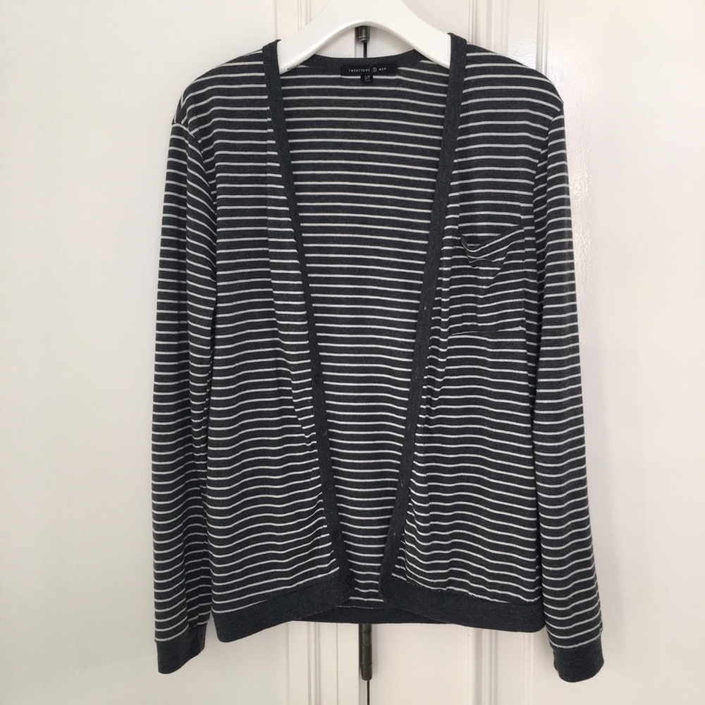 Forever 21 Mens Knit Striped Cardigan